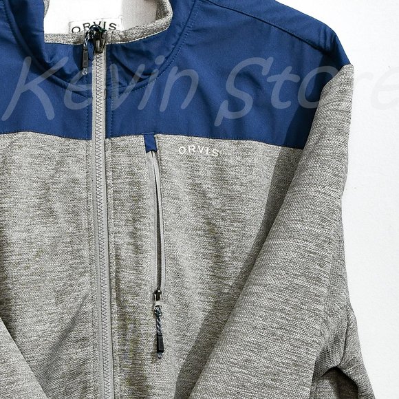 Orvis men bonded‎ mesh full-zip Jacket Gray - Picture 4 of 9